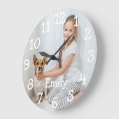 Personalised Photo Name Large Clock (Angle)