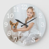 Personalised Photo Name Large Clock (Front)