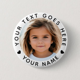 Personalised Photo Text and Name 2 Inch Round Button