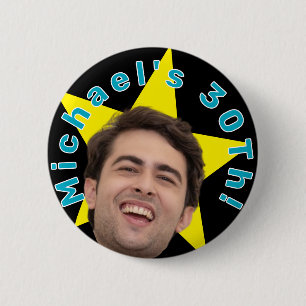 Personalised Photo Text and Name Birthday 2 Inch Round Button