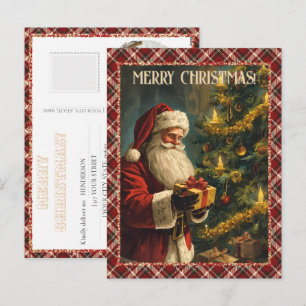 Personalised Photo Vintage Christmas Santa Classic Holiday Postcard