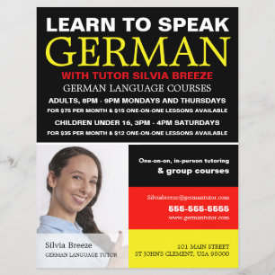 Personalised Photograph, German Language Course Flyer