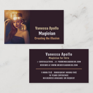 Personalised Photograph, Magician Business Card