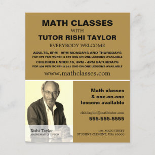 Personalised Photograph, Math Classes Advertising Flyer