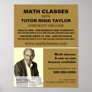 Personalised Photograph, Math Classes Advertising Poster