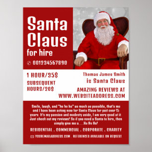 Personalised Photograph, Santa Claus Entertainer Poster