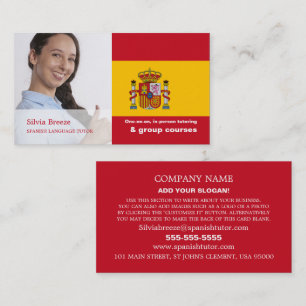 Personalised Photograph, Spanish Language Tutor Business Card