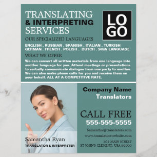 Personalised Photograph, Translator & Interpreter Flyer