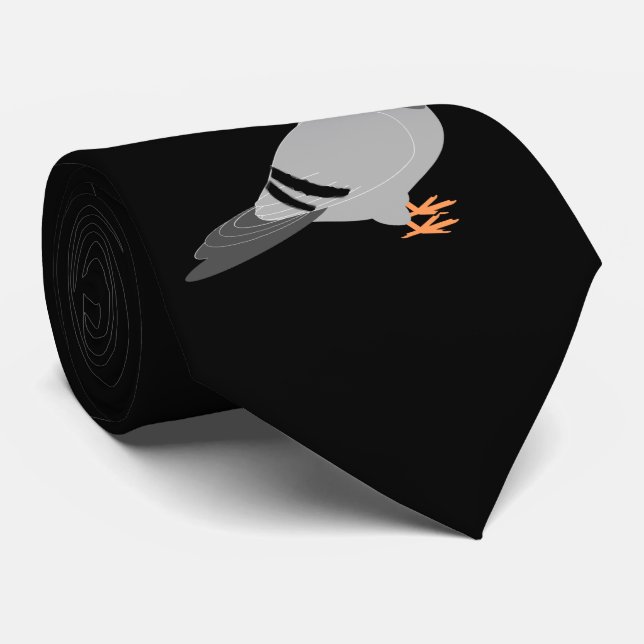 Personalised Pigeon Design Tie (Rolled)
