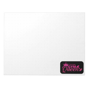 Personalised pink faux glitter gym queen dotted notepad
