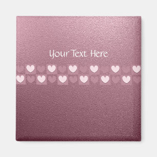 Personalised Pink Hearts Pin Magnet