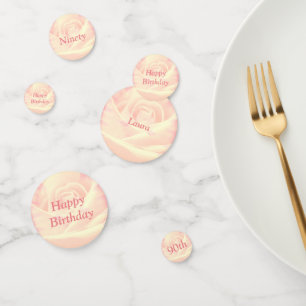 Personalised Pink Roses 90th birthday Confetti