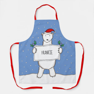 Personalised Polar Bear Christmas Apron
