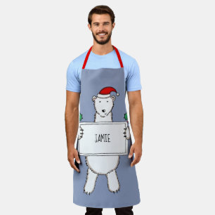 Personalised Polar Bear Christmas Apron