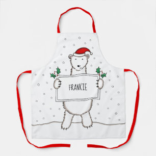 Personalised Polar Bear Christmas Apron