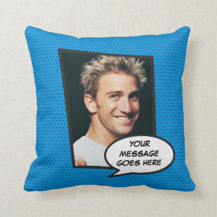 Personalised Pop Art Comic Book Double sided Photo Throw Pillow