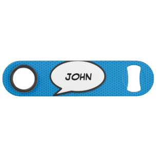 Personalised Pop Art Comic Book Speech Bubble Speed Bottle Opener