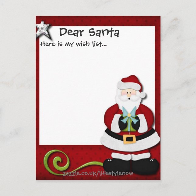 Personalised Postcard - Wish List 2 (Front)