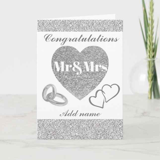 Personalised pretty congratulations mr&mrs card (Front)