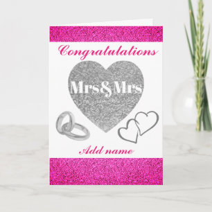Personalised pretty congratulations mrs&mrs card
