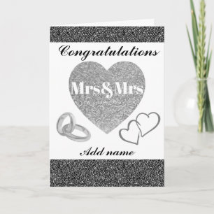 Personalised pretty congratulations mrs&mrs card