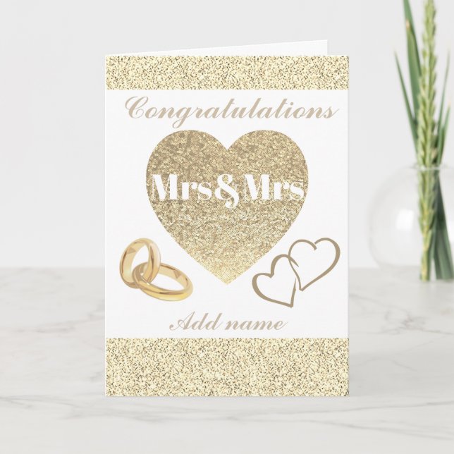 Personalised pretty congratulations mrs&mrs card (Front)