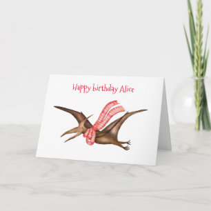 Personalised Pterodactyl birthday card