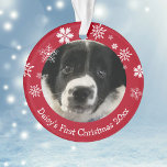 Personalised Puppy's First Christmas Christmas Ornament<br><div class="desc">Create a gorgeous holiday keepsake of your adorable puppy's first Christmas. This cute christmas ornament with makes a great gift for a new pet mom or dad.</div>