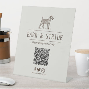 Personalised QR Code Scan to Follow Business  Pedestal Sign