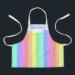 Personalised Rainbow Cloud Colourful Apron<br><div class="desc">Rainbow stripes and cloud personalised kids apron.</div>