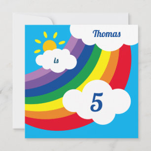 Personalised Rainbow Kid's Birthday Invitation