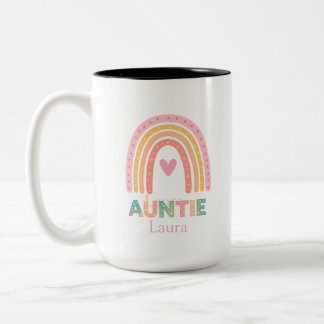 Personalised Rainbow Mug Gift for Auntie Best mug