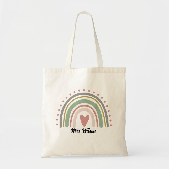 PERSONALISED RAINBOW TOTE BAG, RAINBOW TOTE BAG (Front)