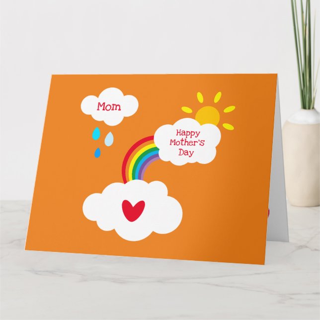 Personalised Rainbow Weather Mother's Day Card (Front)