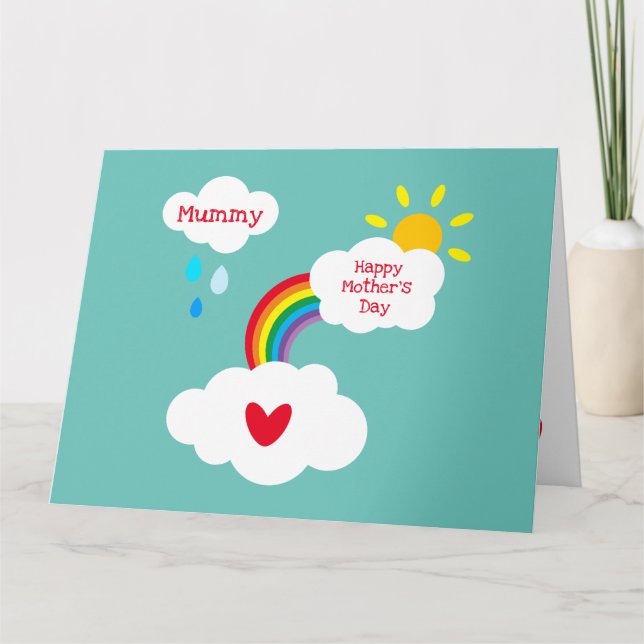 Personalised Rainbow Weather Mother's Day Card (Front)