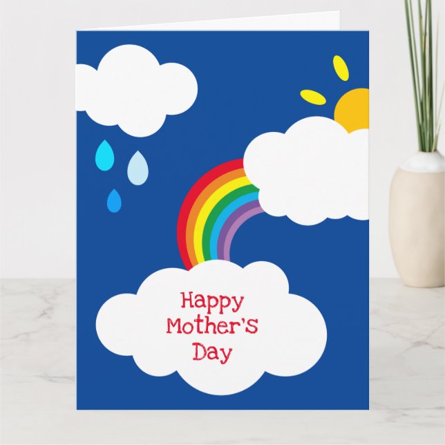 Personalised Rainbow Weather Mother's Day Card (Front)
