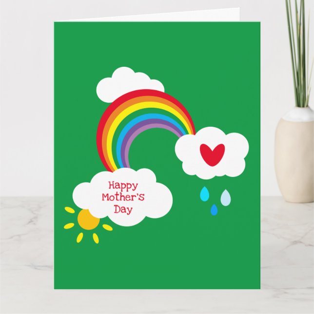 Personalised Rainbow Weather Mother's Day Card (Front)