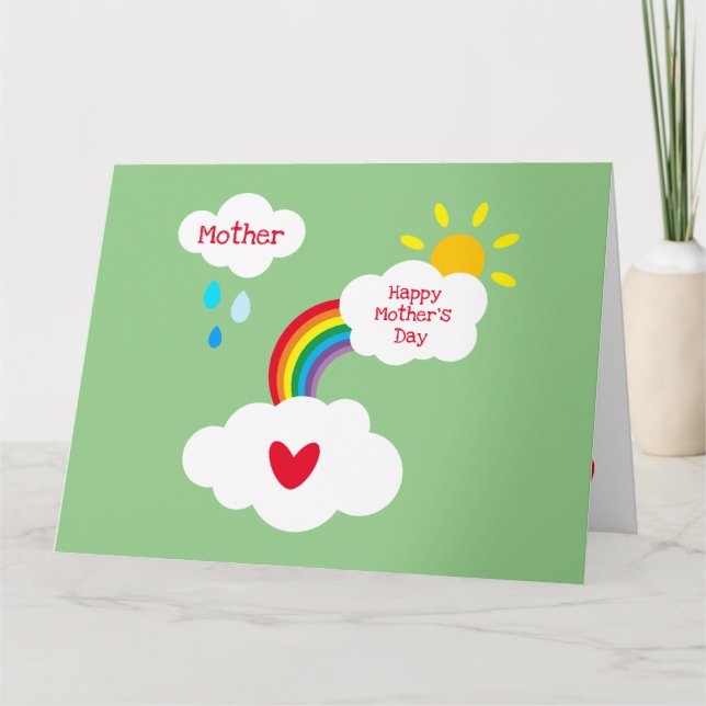 Personalised Rainbow Weather Mother's Day Card (Front)