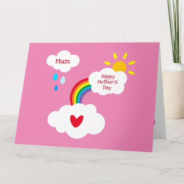 Personalised Rainbow Weather Mother's Day Card (Front)