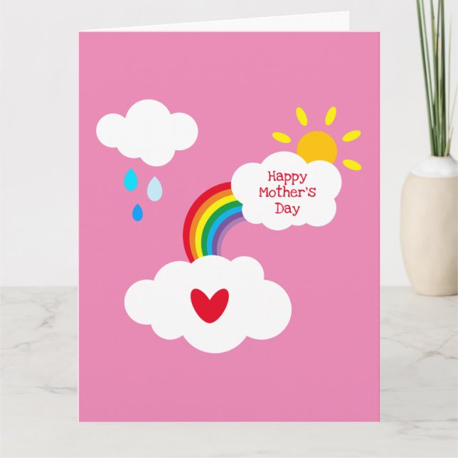 Personalised Rainbow Weather Mother's Day Card (Front)