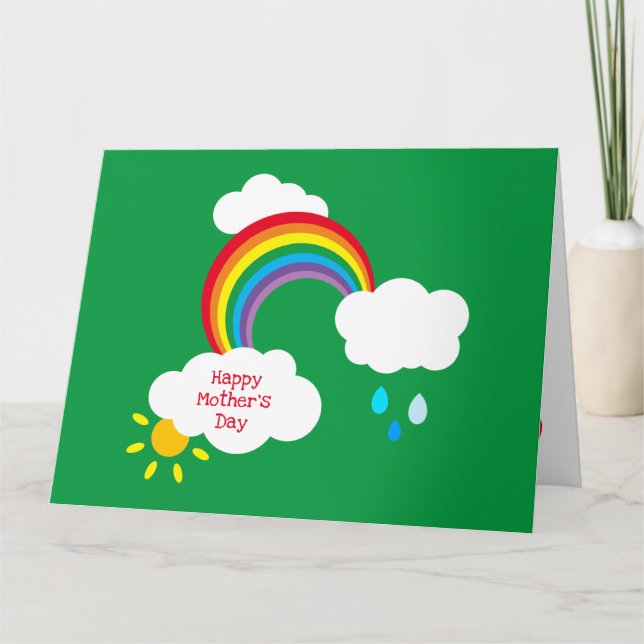 Personalised Rainbow Weather Mother's Day Card (Front)