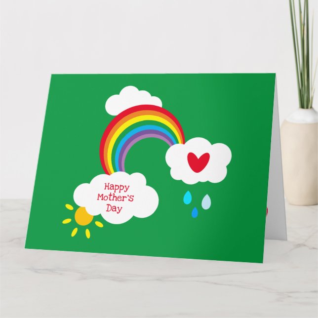 Personalised Rainbow Weather Mother's Day Card (Front)