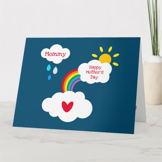 Personalised Rainbow Weather Mother's Day Card (Front)