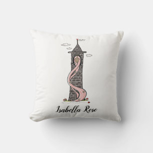 Personalised Rapunzel Princess Medium Skin Tone Throw Pillow