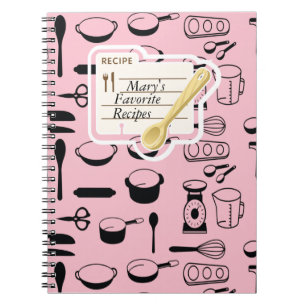 Personalised Recipe Book Black and White