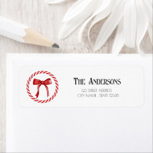 Personalised Red Christmas Return Address Label