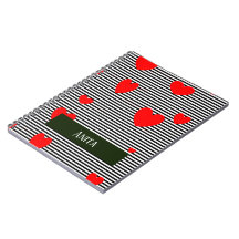 Personalised red hearts and stripes