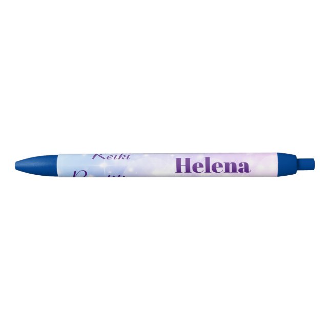 Personalised Reiki Practitioner design Black Ink Pen (Front)