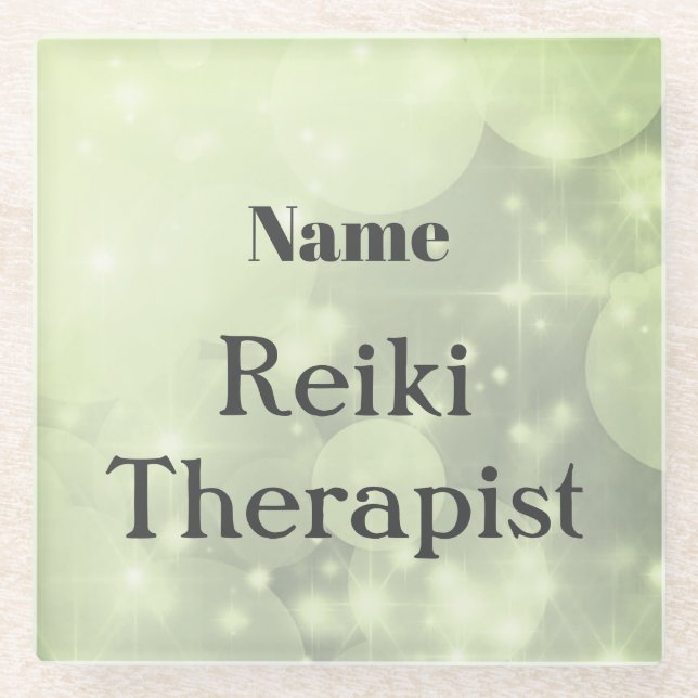Personalised Reiki Therapist  design Glass Coaster (Front)