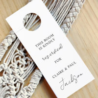 Personalised Reserved Room Minimalist Wedding